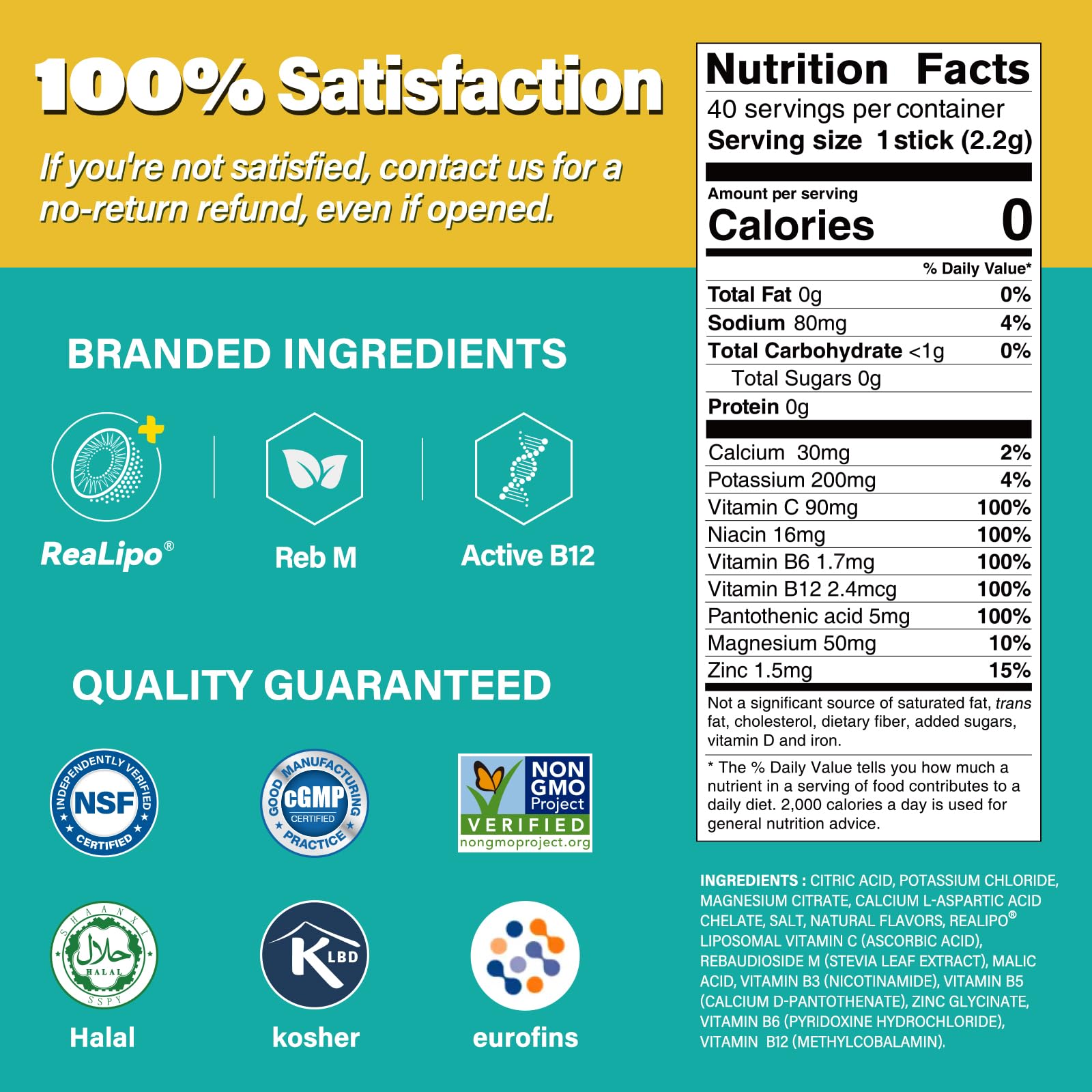 ZestLytes 40 Sticks Low Sodium Sugar Free & 0 Calorie Electrolyte Hydration Packets, Lightly Sweet Electrolyte Powder Drink Mix, Liquid Daily IV Flavors | Lemon Orange Peach Grapefruit - dailyvitalstore