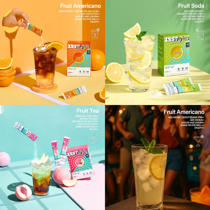 ZestLytes 40 Sticks Low Sodium Sugar Free & 0 Calorie Electrolyte Hydration Packets, Lightly Sweet Electrolyte Powder Drink Mix, Liquid Daily IV Flavors | Lemon Orange Peach Grapefruit - dailyvitalstore