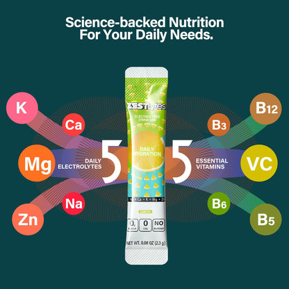 ZestLytes 40 Sticks Low Sodium Sugar Free & 0 Calorie Electrolyte Hydration Packets, Lightly Sweet Electrolyte Powder Drink Mix, Liquid Daily IV Flavors | Lemon Orange Peach Grapefruit - dailyvitalstore
