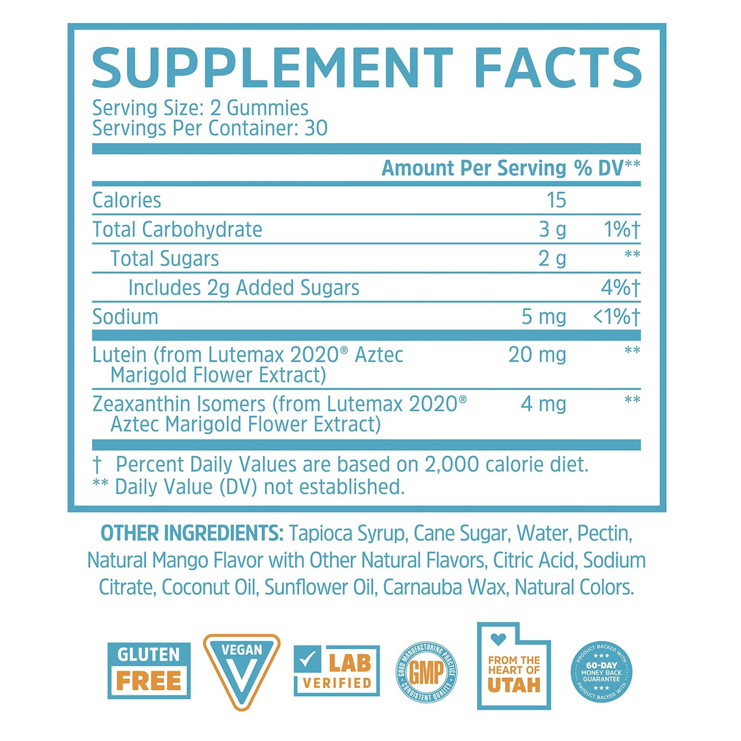Zhou Screen Eyes Gummies - Lutein Gummies for Eye Health, Lutein and Zeaxanthin for Adults & Kids, Supports Eyesight, Blue Light Vision Health Formula - 60 Count - dailyvitalstore