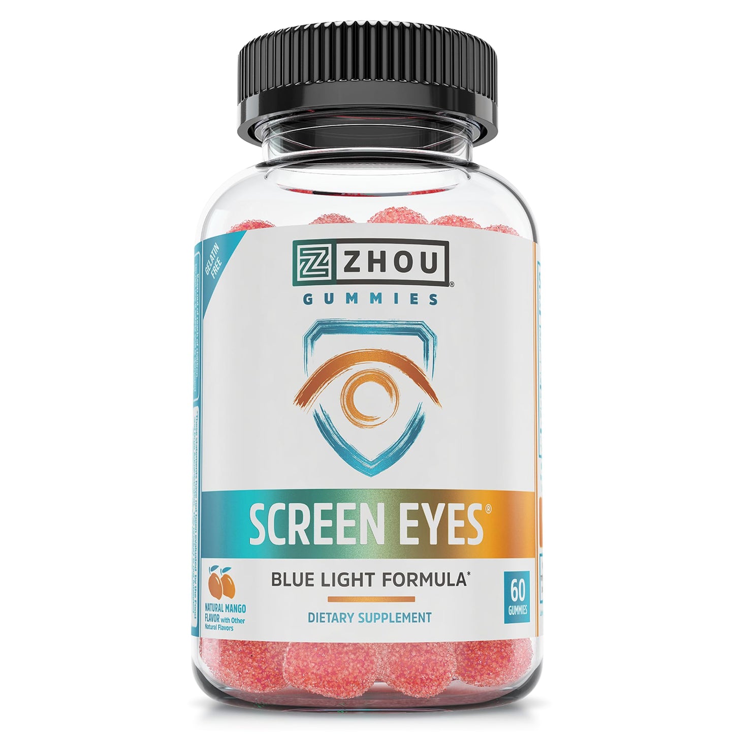 Zhou Screen Eyes Gummies - Lutein Gummies for Eye Health, Lutein and Zeaxanthin for Adults & Kids, Supports Eyesight, Blue Light Vision Health Formula - 60 Count - dailyvitalstore