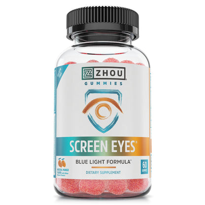 Zhou Screen Eyes Gummies - Lutein Gummies for Eye Health, Lutein and Zeaxanthin for Adults & Kids, Supports Eyesight, Blue Light Vision Health Formula - 60 Count - dailyvitalstore