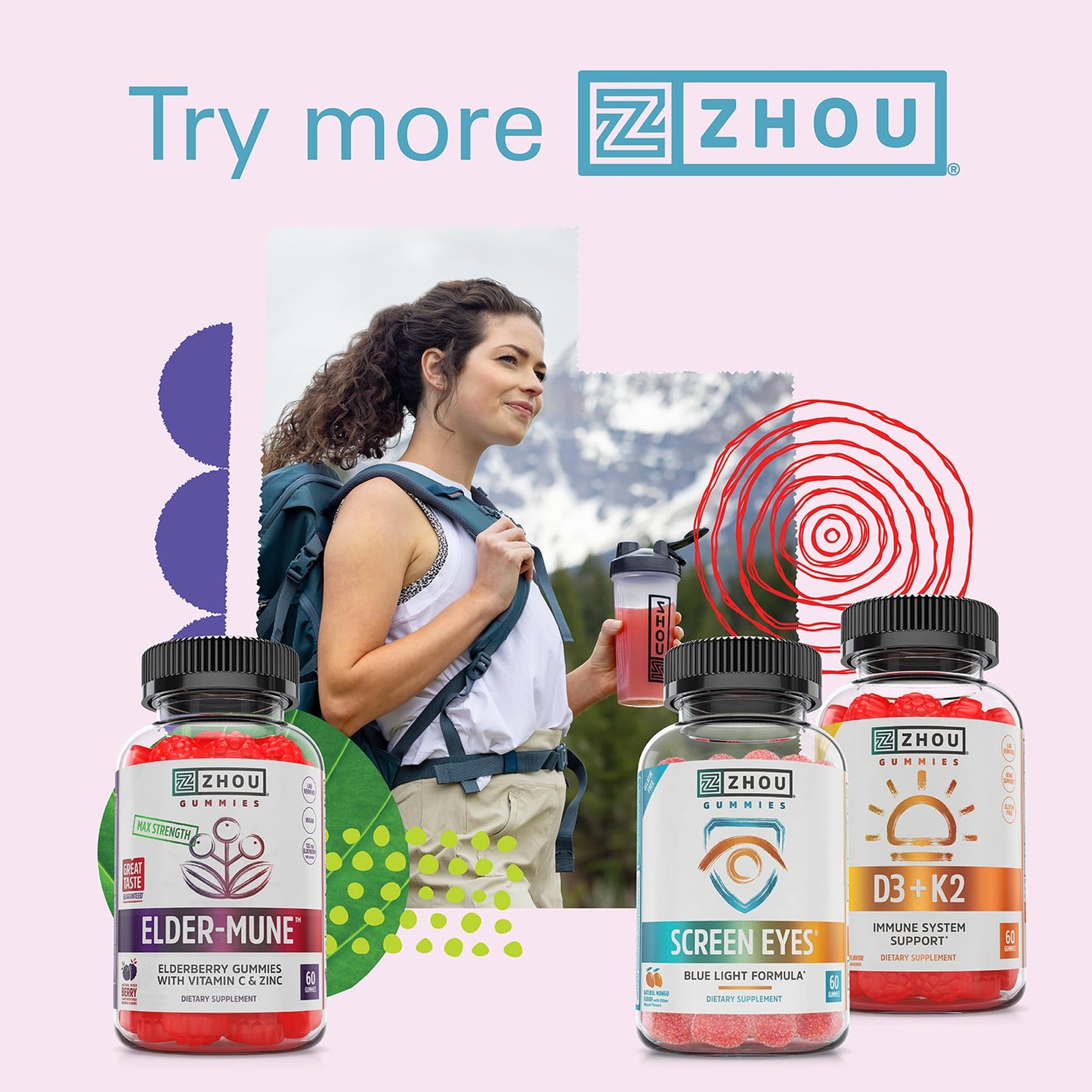 Zhou Screen Eyes Gummies - Lutein Gummies for Eye Health, Lutein and Zeaxanthin for Adults & Kids, Supports Eyesight, Blue Light Vision Health Formula - 60 Count - dailyvitalstore