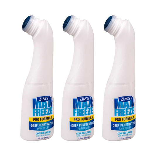 Zim's Max Freeze Liquid | 3 Pack - Pain Relief Topical Analgesic Cooling Liquid for Muscles and Joints Associated with Backaches, Arthritis, Strains, Bruises & Sprains, (P251080-1) 3 Ounce - dailyvitalstore