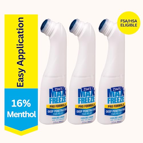 Zim's Max Freeze Liquid | 3 Pack - Pain Relief Topical Analgesic Cooling Liquid for Muscles and Joints Associated with Backaches, Arthritis, Strains, Bruises & Sprains, (P251080-1) 3 Ounce - dailyvitalstore