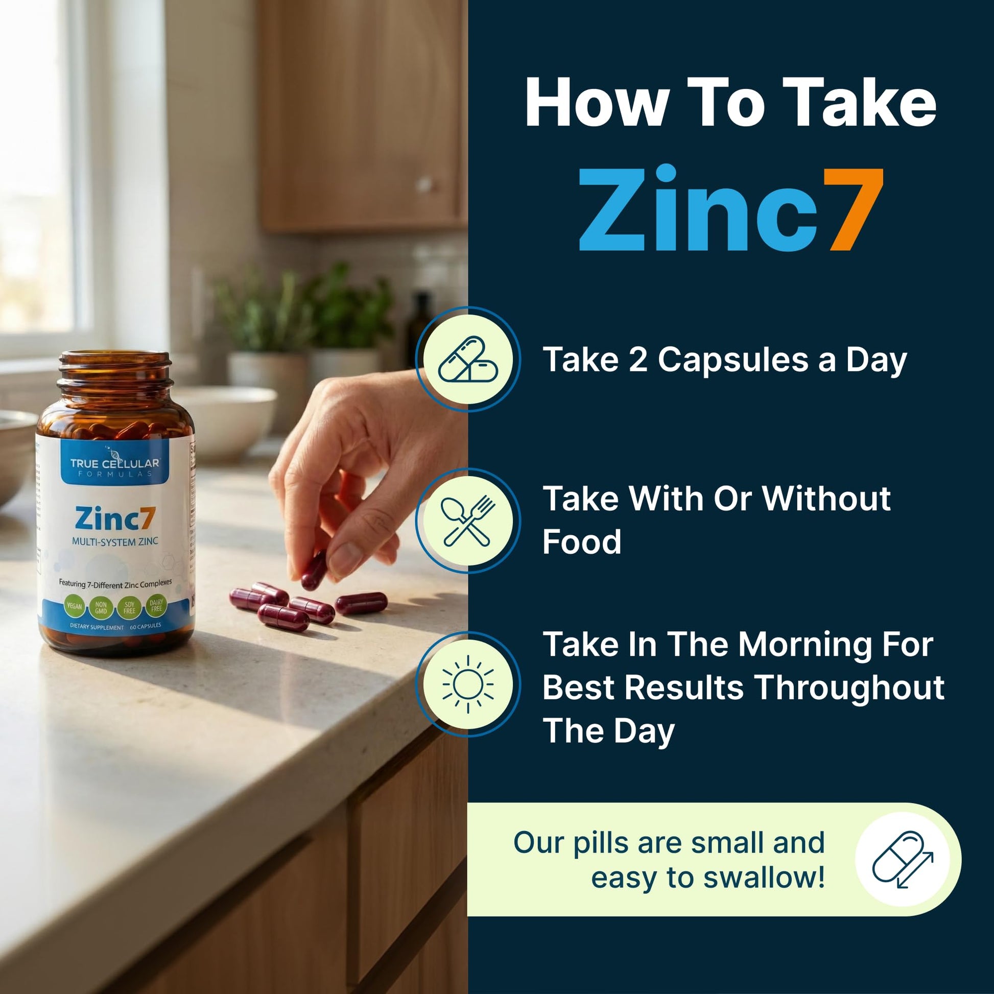 Zinc7: 7-in-1 Zinc Complex 50mg - Maximum Absorption for Immune Defense, Deep Sleep & All-Day Energy | Hormone Balance, Mental Focus - dailyvitalstore