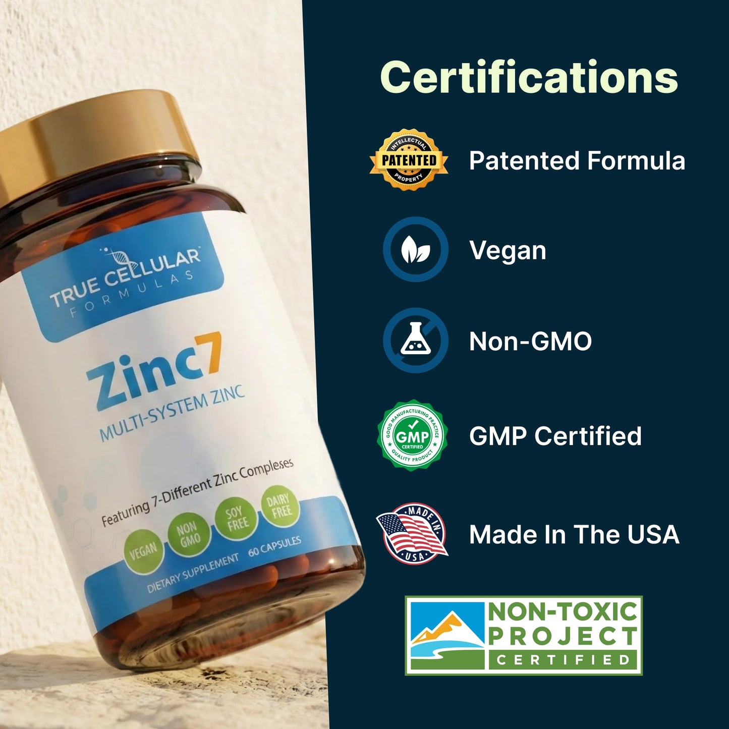 Zinc7: 7-in-1 Zinc Complex 50mg - Maximum Absorption for Immune Defense, Deep Sleep & All-Day Energy | Hormone Balance, Mental Focus - dailyvitalstore
