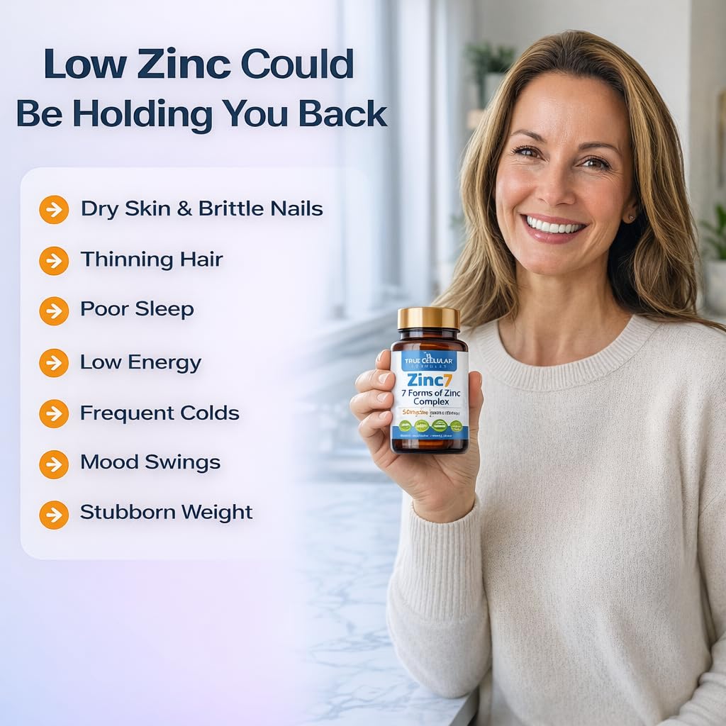 Zinc7: 7-in-1 Zinc Complex 50mg - Maximum Absorption for Immune Defense, Deep Sleep & All-Day Energy | Hormone Balance, Mental Focus - dailyvitalstore
