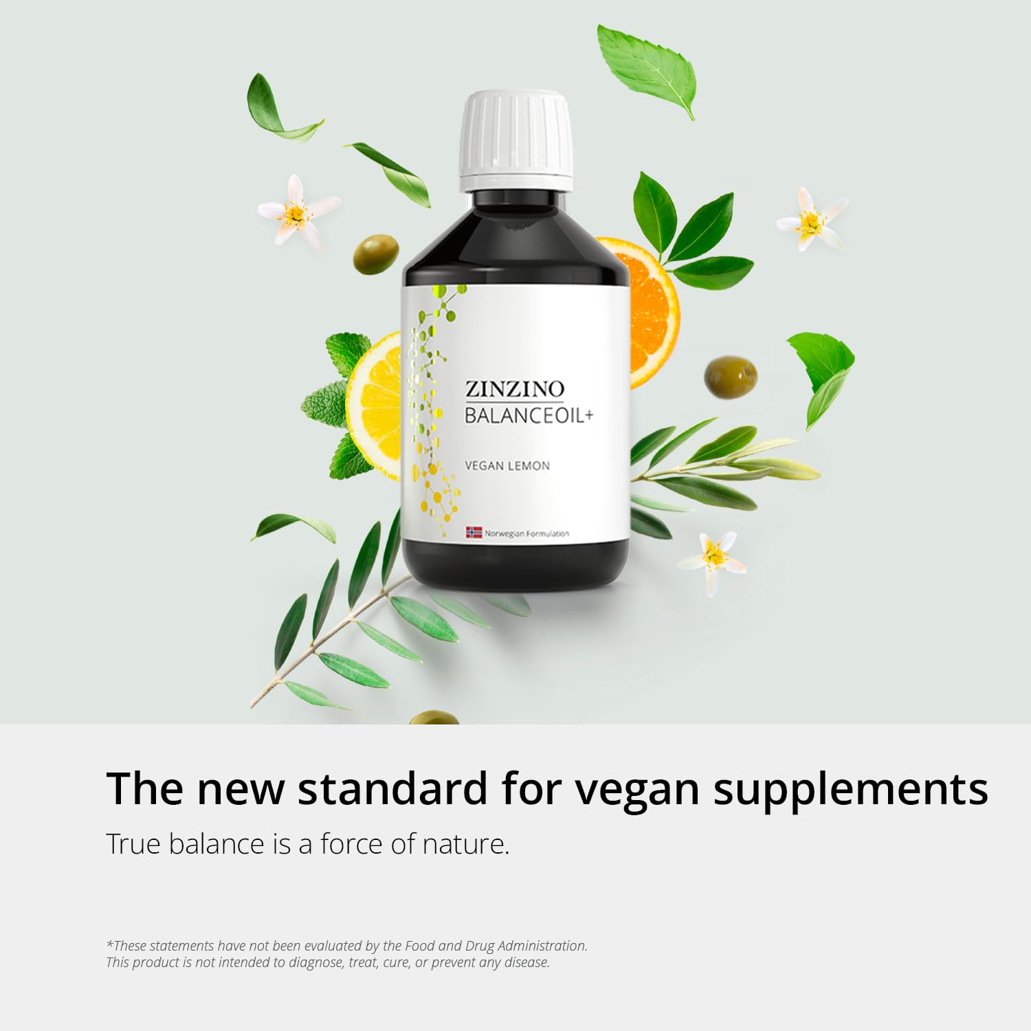 Zinzino - BalanceOil+ Vegan Lemon, Synergistic Blend with Marine Micro-Algae, Olive Oil, Ahiflower Seed Oil, Vegan Vitamin D3-300 ml - dailyvitalstore