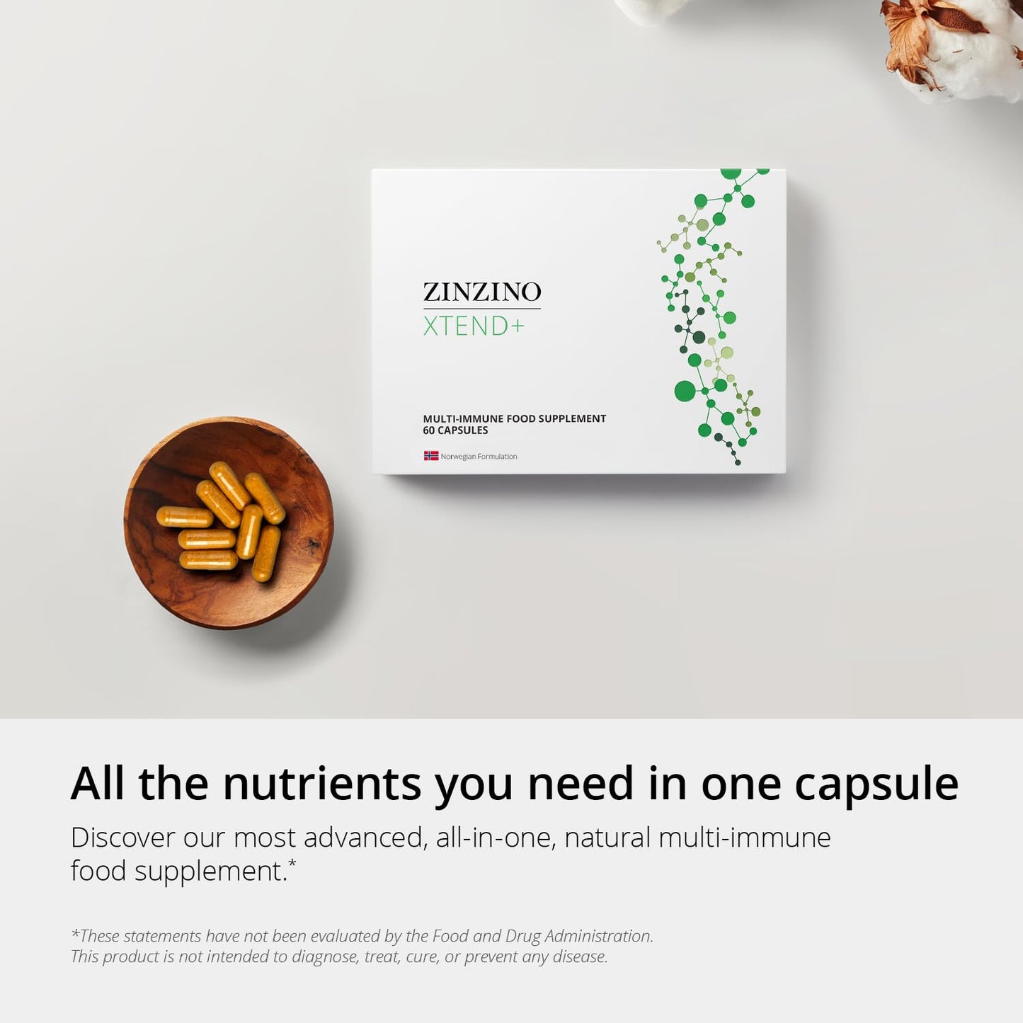 Zinzino Xtend + - Multi Immune Supplement - Essential Vitamins, Minerals & Vitamin C for Immune Support, Energy & Focus - 60 Capsules - dailyvitalstore