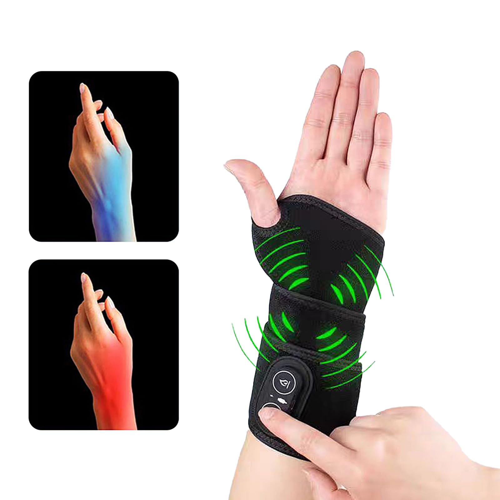 ZMHWANY Rechargeable Cordless Wrist Massager with Heat and Compression, 3000mAh Battery for Arthritis Carpal Tunnel Pain Relief, Wireless Heating Pad Ideal for Seniors - dailyvitalstore