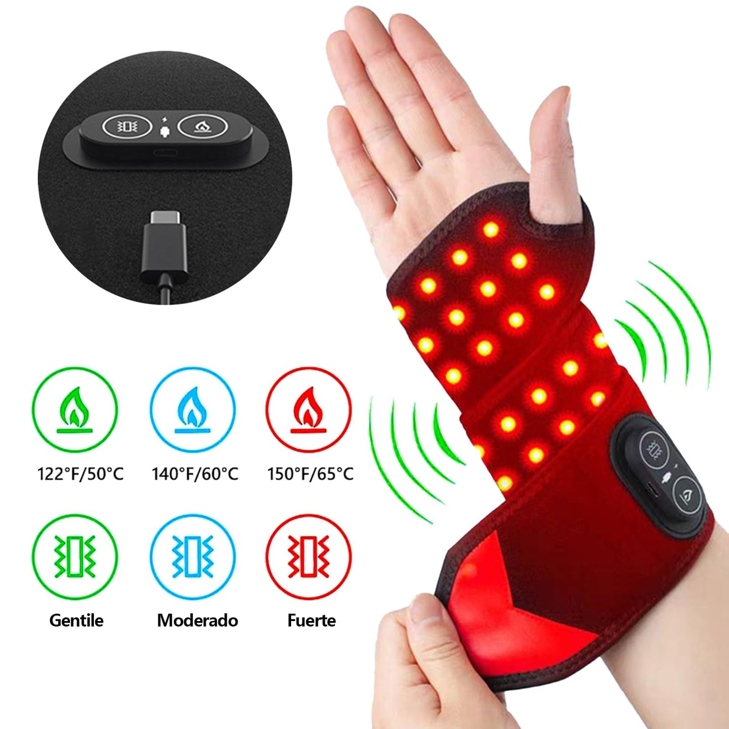 ZMHWANY Rechargeable Cordless Wrist Massager with Heat and Compression, 3000mAh Battery for Arthritis Carpal Tunnel Pain Relief, Wireless Heating Pad Ideal for Seniors - dailyvitalstore