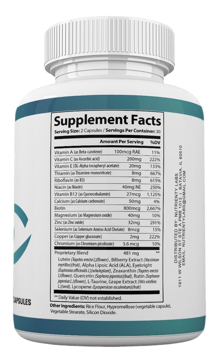 Zonata Vision Clear Eye Health Support Vitamins Pills, Vision Clear Supplement, 60 Capsules - dailyvitalstore
