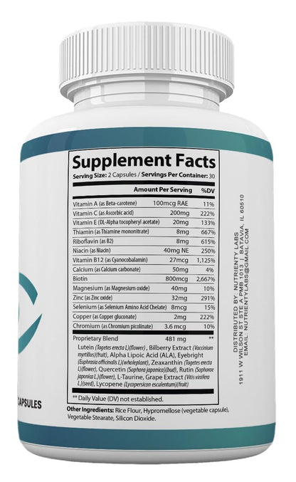 Zonata Vision Clear Eye Health Support Vitamins Pills, Vision Clear Supplement, 60 Capsules - dailyvitalstore