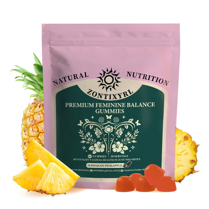 Zontixyrl Premium Feminine Balance Gummies Women - Pineapple Gummies for Women pH Probiotic and Immune Support Vegan Gluten Free 60 Gummies 30 Servings - dailyvitalstore