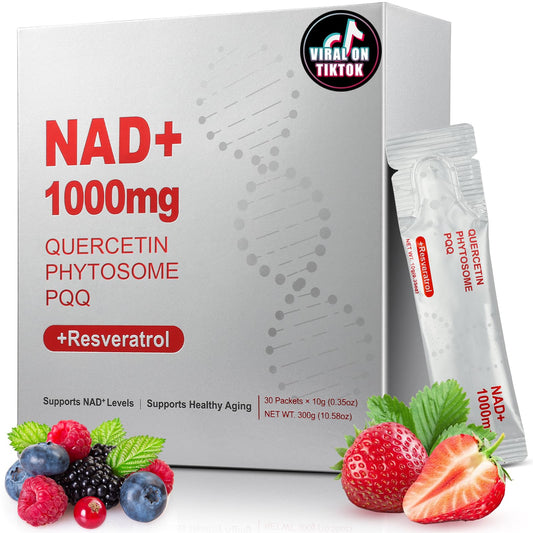 ZOROAHER 1000mg High-Potency NAD+ Liquid Supplement, Quercetin Phytosome & Resveratrol with PQQ, Boosts Cellular Energy - dailyvitalstore