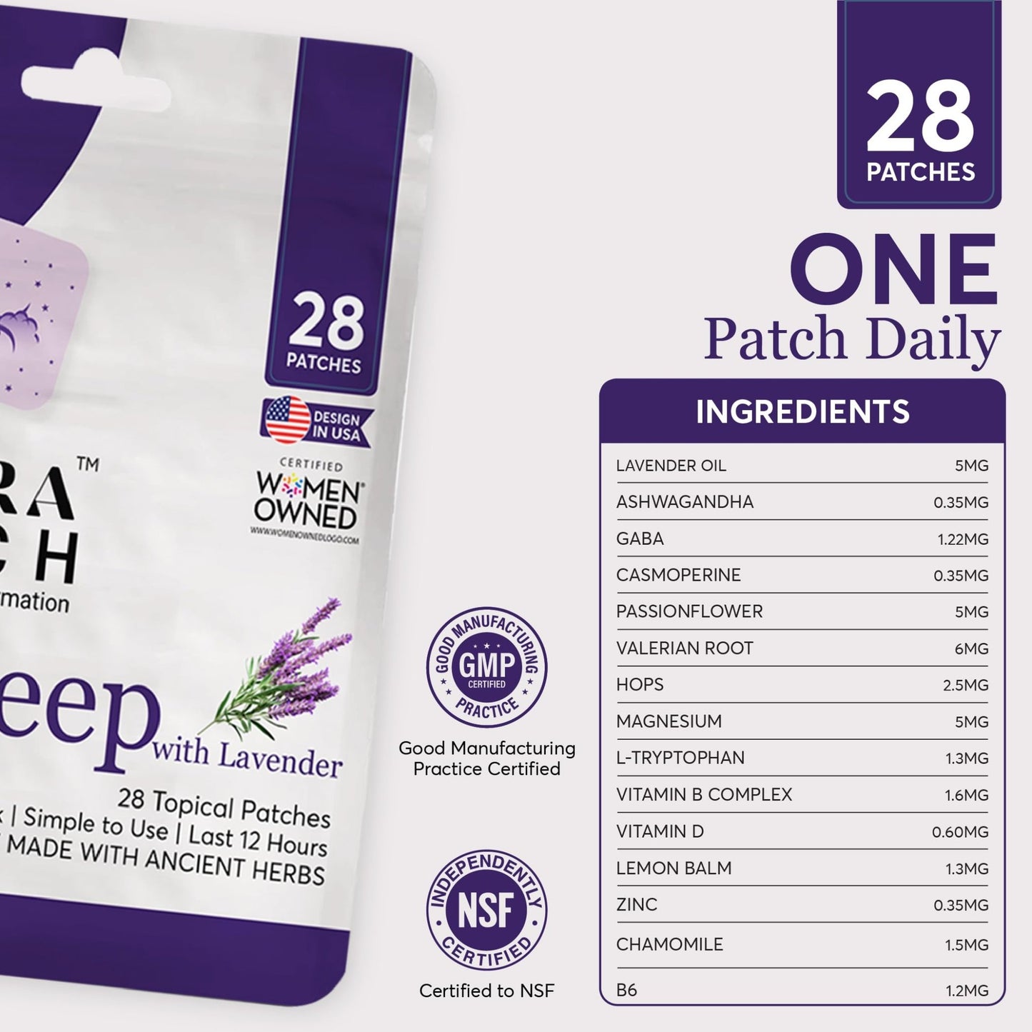 Zovira Sleep Patches for Adults, Melatonin Free with Lavender & Magnesium | Time-Release Transdermal, Aromatherapy Sleep Aid | Non-Habit Forming, Hypoallergenic, All-Night Restorative Sleep | 28 Count - dailyvitalstore