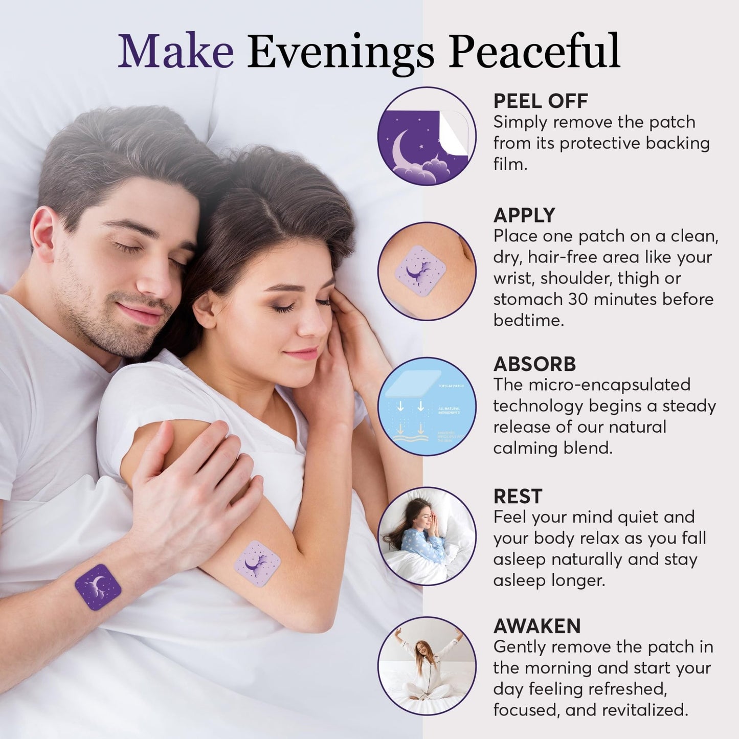 Zovira Sleep Patches for Adults, Melatonin Free with Lavender & Magnesium | Time-Release Transdermal, Aromatherapy Sleep Aid | Non-Habit Forming, Hypoallergenic, All-Night Restorative Sleep | 28 Count - dailyvitalstore