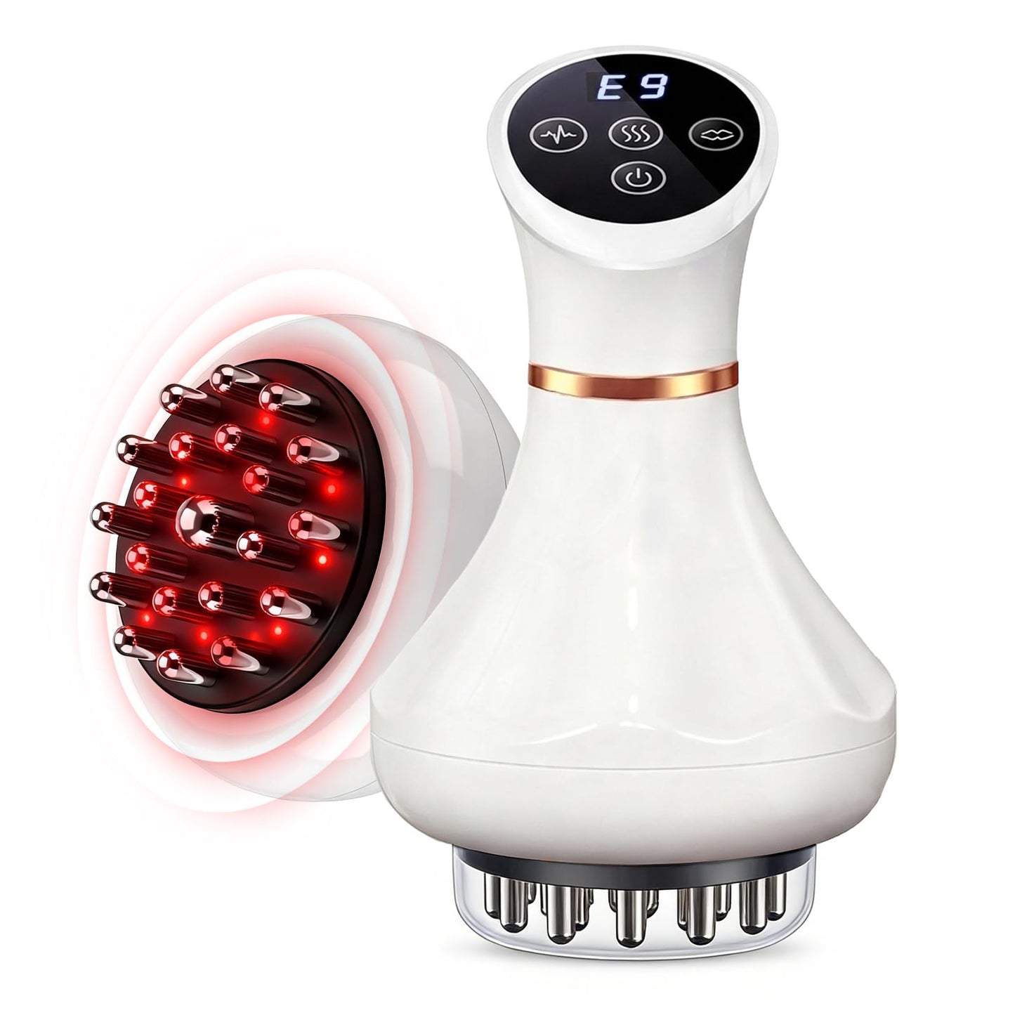 ZRCZRC Lymphatic Drainage Massager, Lymphatic Massager, Helps Reduce Stretch Marks & Cellulite, for Legs, Arms & Belly, Body Sculpting Machine with Microcurrent, Light, Heat & Vibration, White - dailyvitalstore