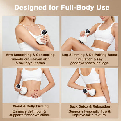 ZRCZRC Lymphatic Drainage Massager, Lymphatic Massager, Helps Reduce Stretch Marks & Cellulite, for Legs, Arms & Belly, Body Sculpting Machine with Microcurrent, Light, Heat & Vibration, White - dailyvitalstore