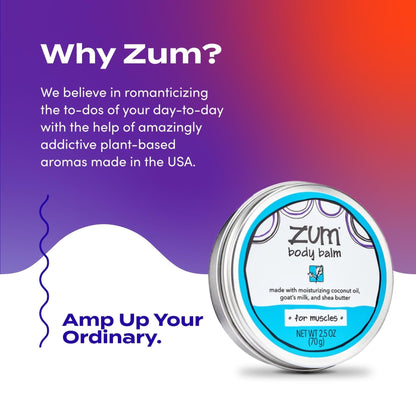 Zum Indigo Wild Body Balm for Muscles - Body Moisturizer for Women & Men - After Workout Muscle Recovery - Includes Goat's Milk, Shea Butter & Menthol - 2.5 oz - dailyvitalstore