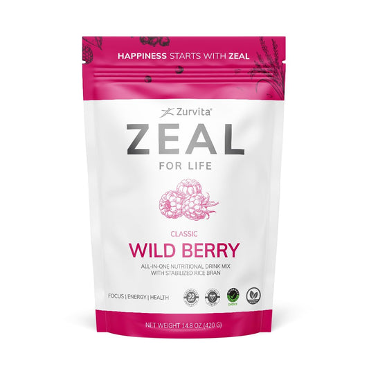 Zurvita - Zeal for Life 30-Day Wellness Bag - Wild Berry (Classic) - Nutritional Supplement for Vitality, Immunity, and Wellness - 420 Grams - dailyvitalstore