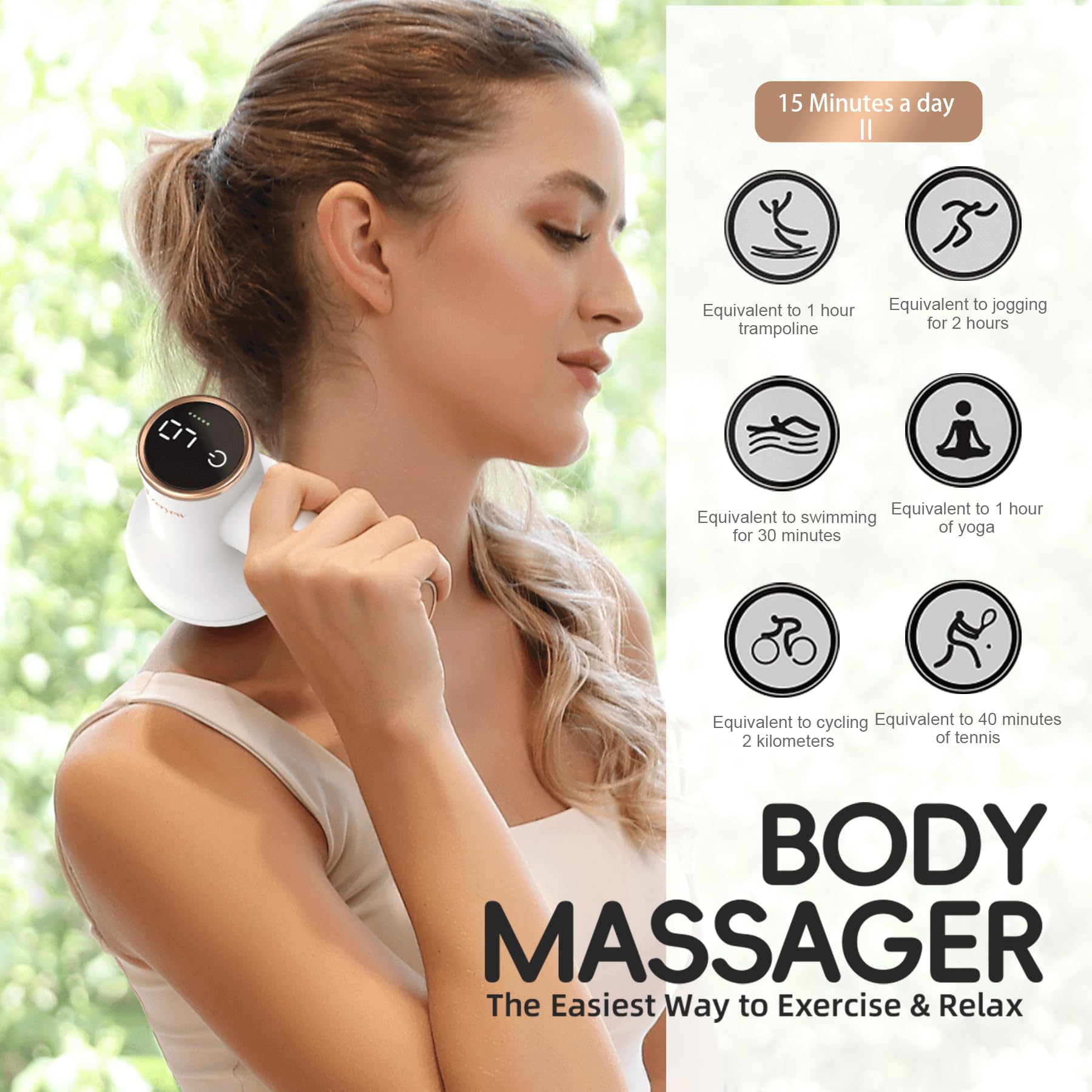 ZY ZERYEW Cordless Cellulite Massager, Handheld & Mini Lymphatic Drainage Massager, Massage Stomach Belly Arms Legs, Body Sculpting Machine for Women Female at Home -1.1lb Weight - dailyvitalstore