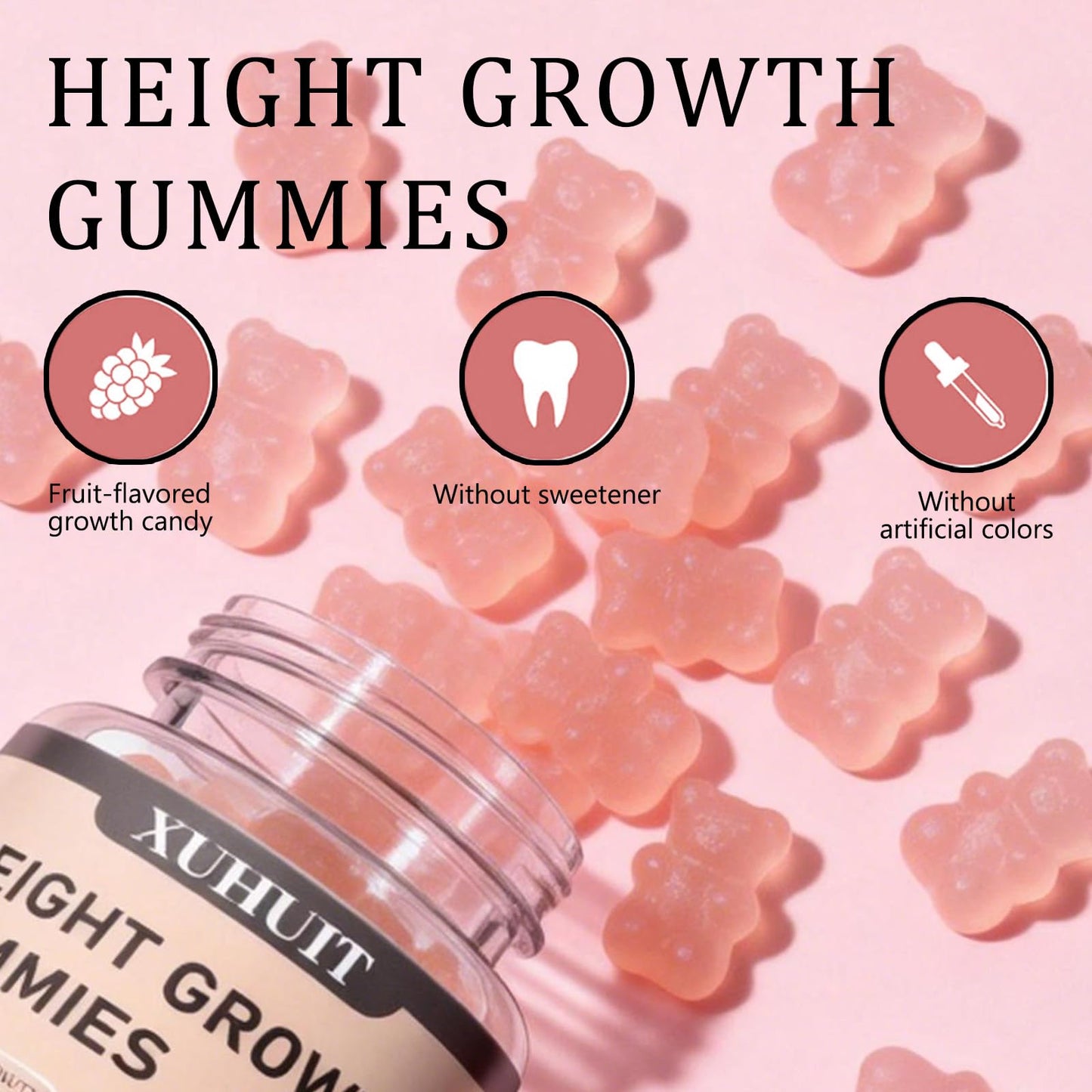 ZYGCDZ Growth Gummies for Kids & Teens - Natural Height Support with Vitamin D3, K2, Calcium & Ashwagandha - Bone Strength Supplement for Picky Eaters Ages 5+ (Watermelon Flavor) (1) - dailyvitalstore
