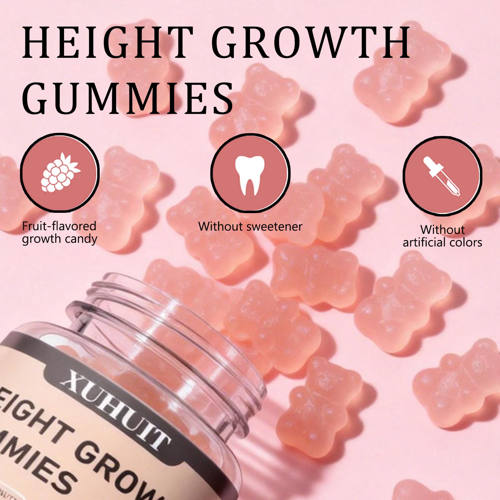 ZYGCDZ Growth Gummies for Kids & Teens - Natural Height Support with Vitamin D3, K2, Calcium & Ashwagandha - Bone Strength Supplement for Picky Eaters Ages 5+ (Watermelon Flavor) (1) - dailyvitalstore