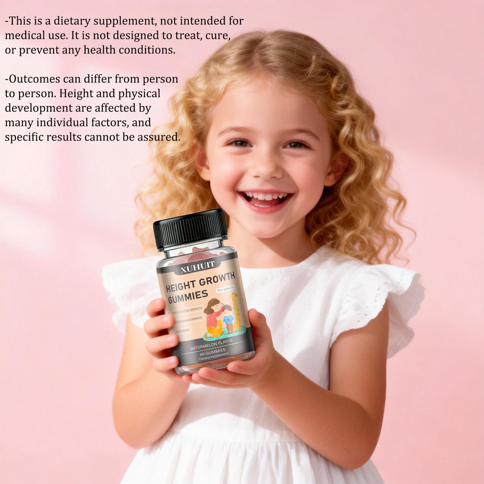 ZYGCDZ Growth Gummies for Kids & Teens - Natural Height Support with Vitamin D3, K2, Calcium & Ashwagandha - Bone Strength Supplement for Picky Eaters Ages 5+ (Watermelon Flavor) (1) - dailyvitalstore