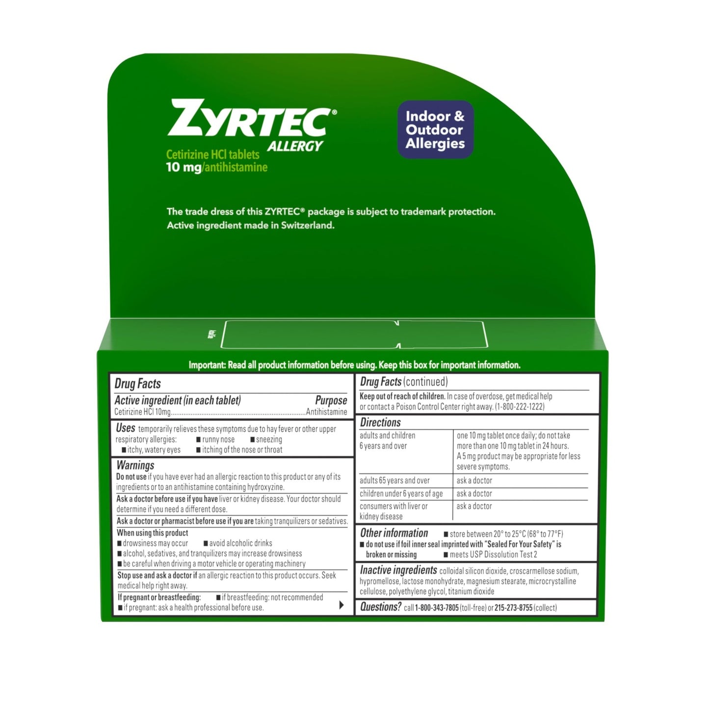 Zyrtec 24 Hour Allergy Relief Tablets, Fast-Acting Allergy Medicine for Indoor & Outdoor Allergies, Cetirizine 10 mg Tablet Antihistamine, 30 ct Bottle & 3 Single-Dose Travel Packs Bundle Pack - dailyvitalstore