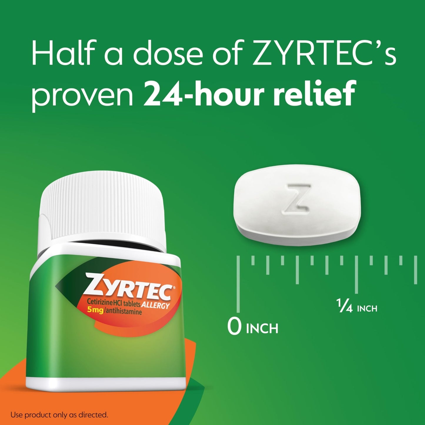 Zyrtec 24 Hour Allergy Relief Tablets, Indoor & Outdoor Allergy Medicine for Adults with 5 mg Cetirizine Hydrochloride, Relief of Runny Nose, Sneezing, Itchy Eyes, Plus Dust, Mold & Pet Dander, 35 ct - dailyvitalstore