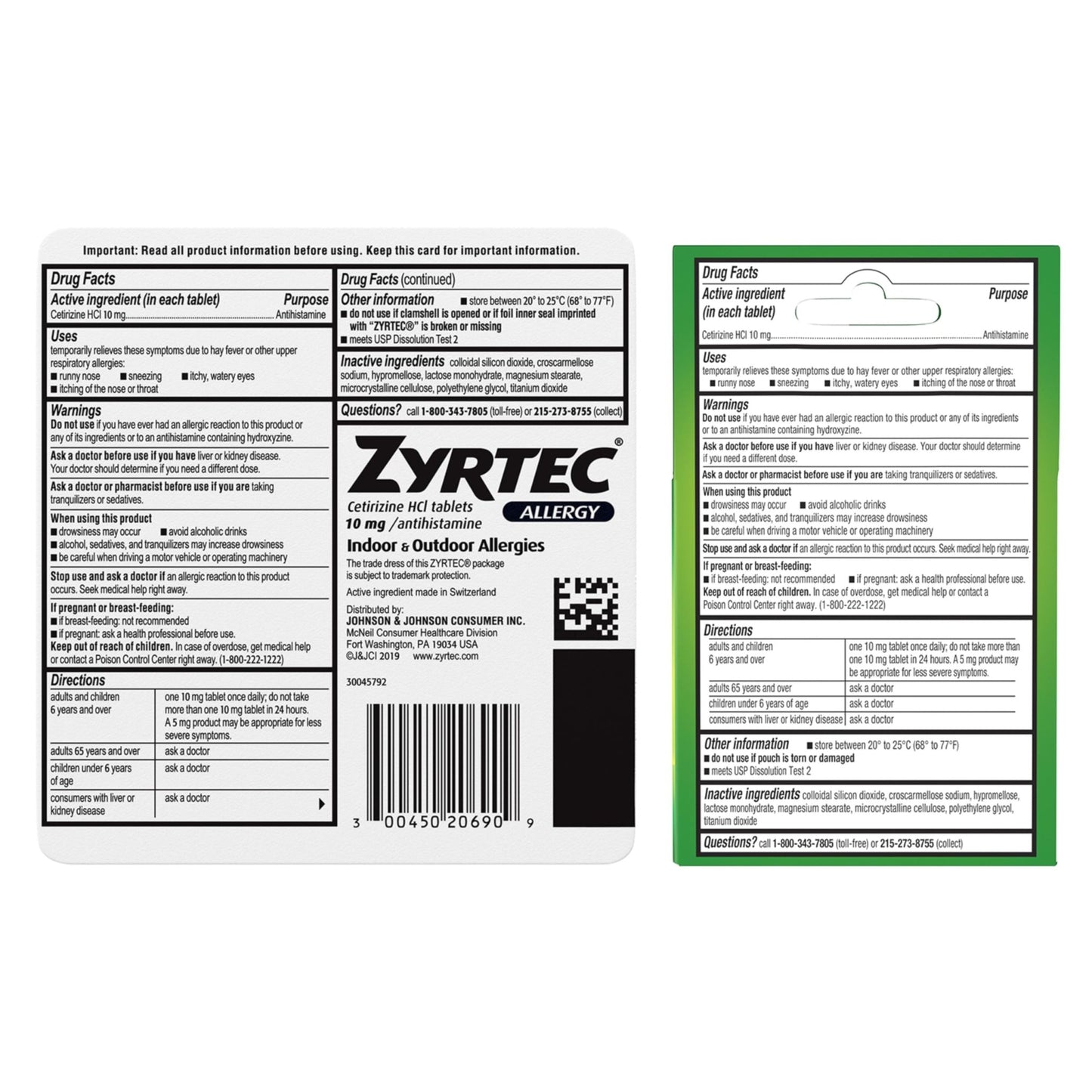 Zyrtec 24 Hour Allergy Relief Tablets, Indoor & Outdoor Allergy Medicine with 10 mg Cetirizine Hydrochloride Antihistamine, Value Bundle of one, 90 ct Bottle & Three, 1 ct Travel Packs - dailyvitalstore