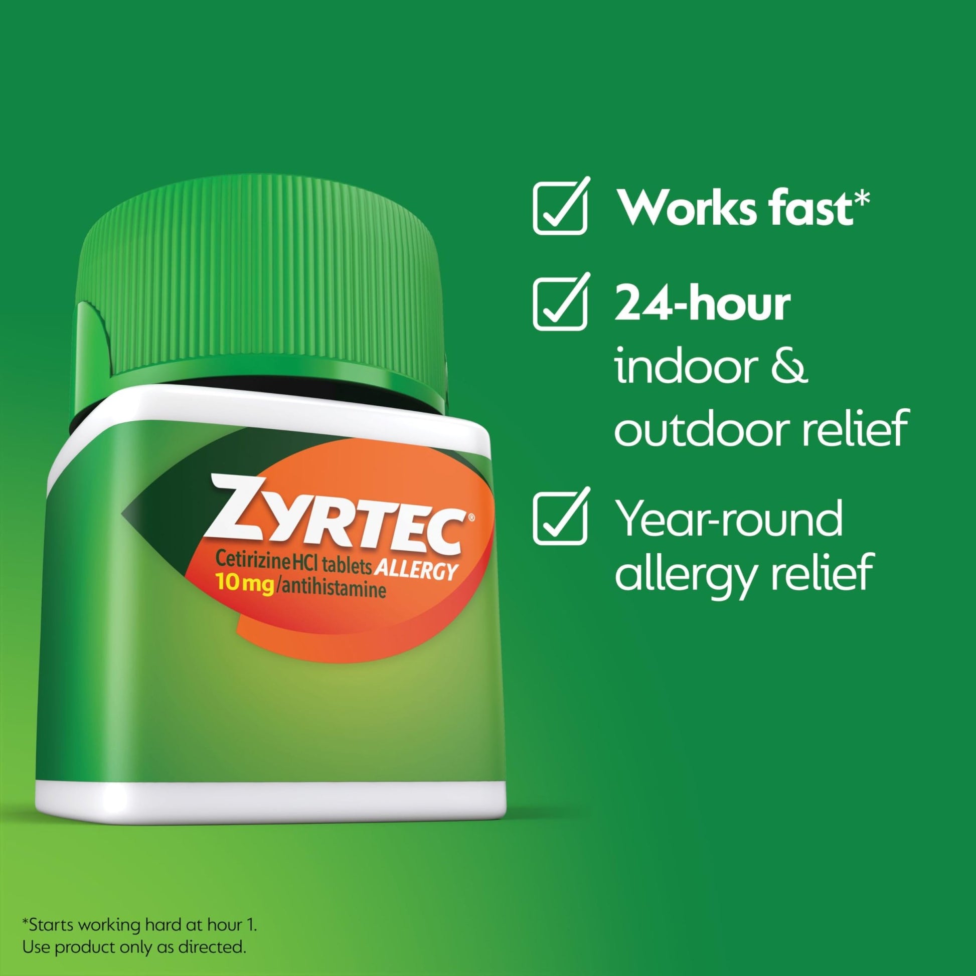 Zyrtec 24 Hour Allergy Relief Tablets, Indoor & Outdoor Allergy Medicine with 10 mg Cetirizine Hydrochloride Antihistamine, Value Bundle of one, 90 ct Bottle & Three, 1 ct Travel Packs - dailyvitalstore