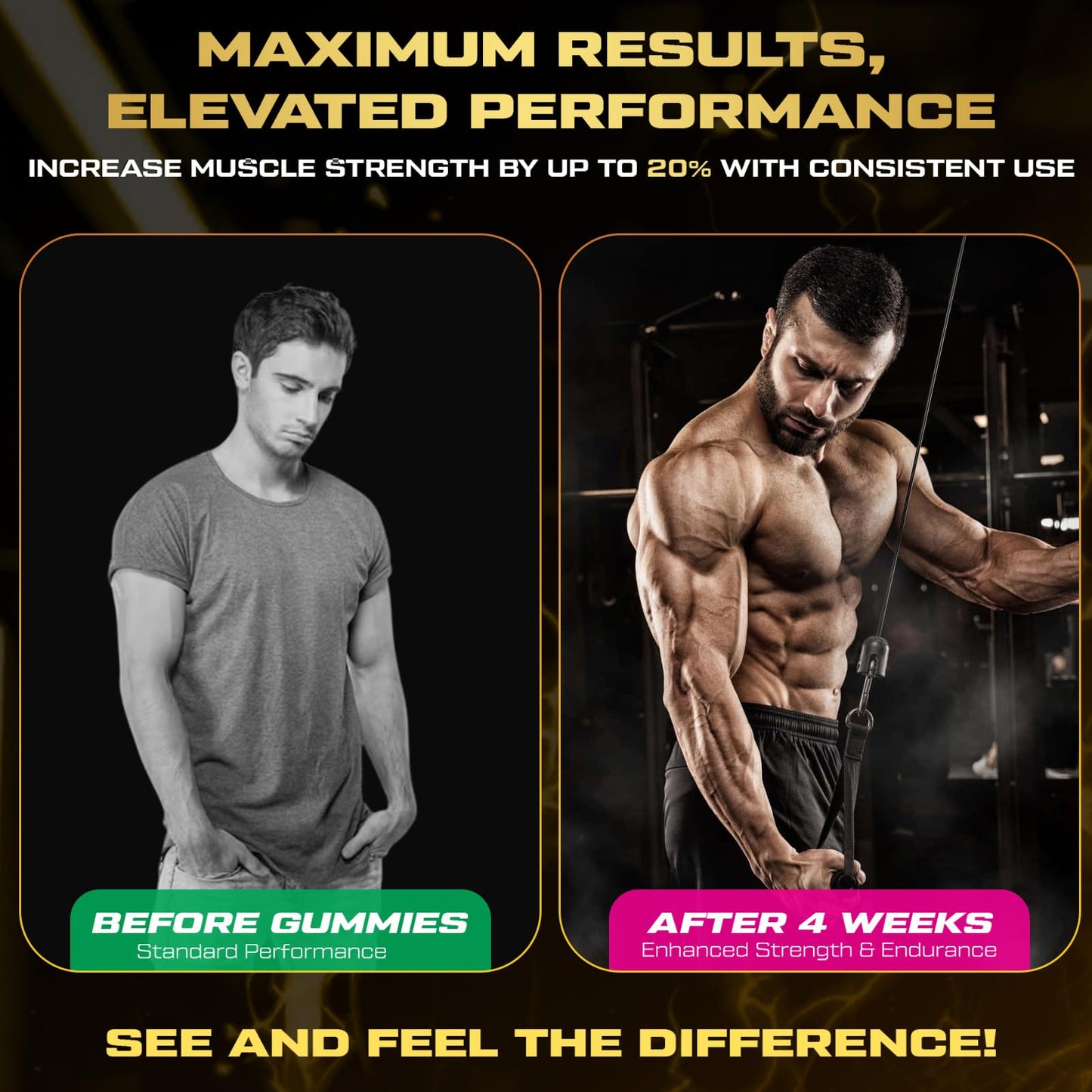 ZyterX Creatine Monohydrate Gummies for Men & Women, 9000MG Creatine Gummies Sugar Free with L-Taurine, BCAA 2:1, B12 B6 for Boost Strength, Focus & Endurance, - dailyvitalstore