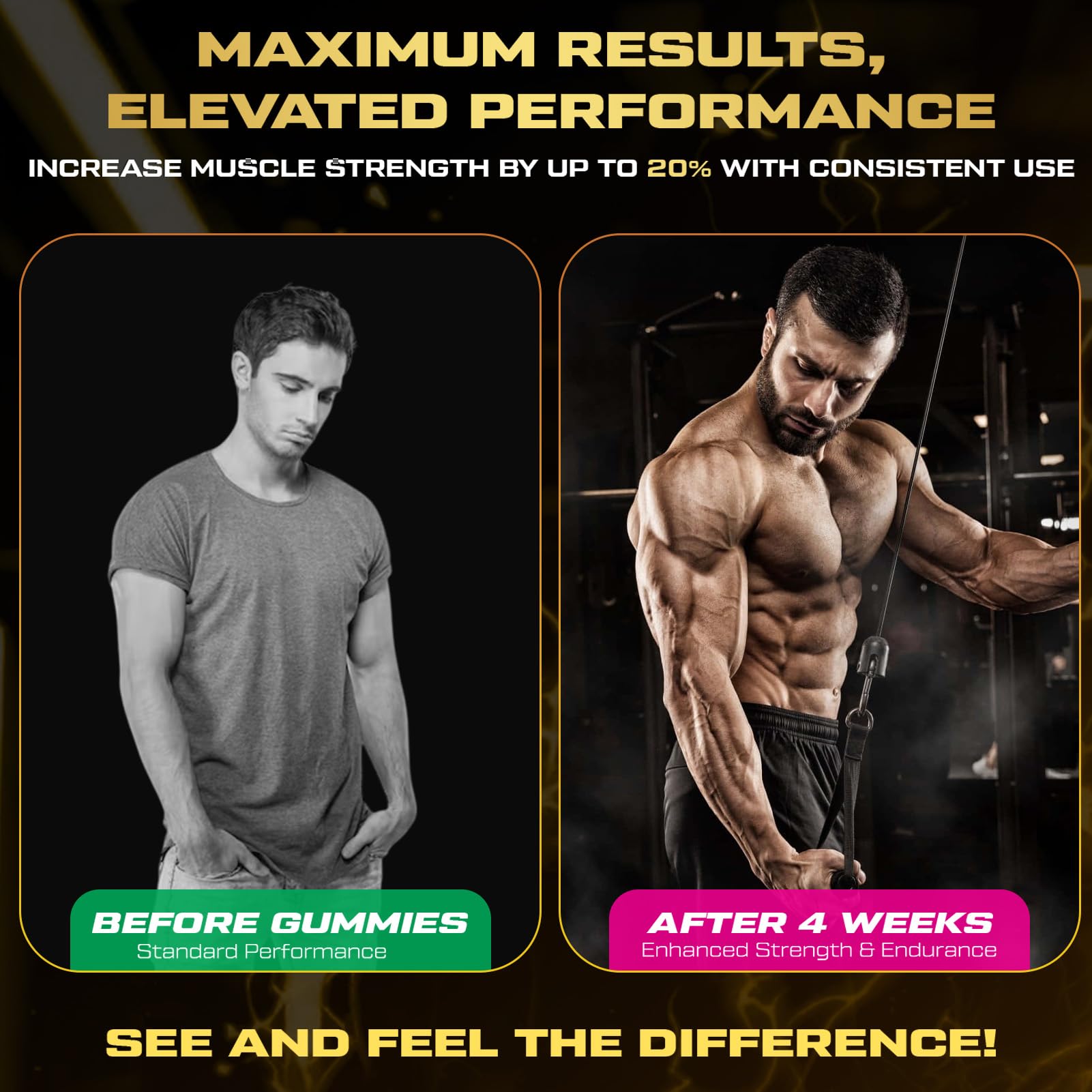 ZyterX Creatine Monohydrate Gummies for Men & Women, 9000MG Creatine Gummies Sugar Free with L-Taurine, BCAA 2:1, B12 B6 for Boost Strength, Focus & Endurance, - dailyvitalstore