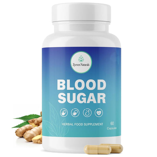 Zyzven Naturals Blood Sugar Support Supplement – 60 Vegan Capsules | Herbal Supplement with Moringa, Cinnamon, Ginger, Neem & Fenugreek | Plant-Based Wellness Supplement - Serving: 2 Capsules/Day - dailyvitalstore