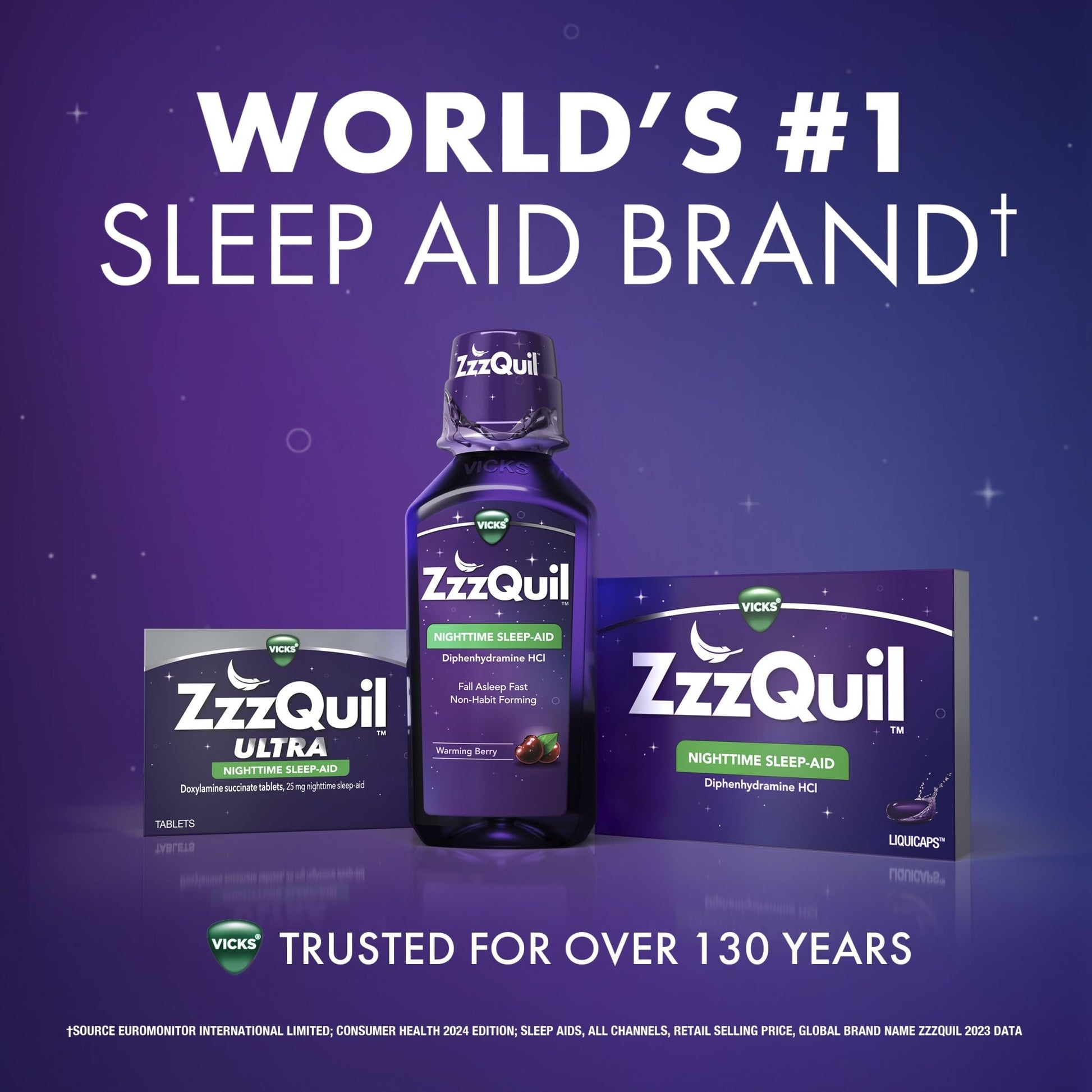ZzzQuil, Sleep Aid, Nighttime Sleep Aid Liquid, 50 mg Diphenhydramine HCl, Fall Asleep Fast, Non-Habit Forming, Warming Berry Flavor, 12 FL OZ - dailyvitalstore
